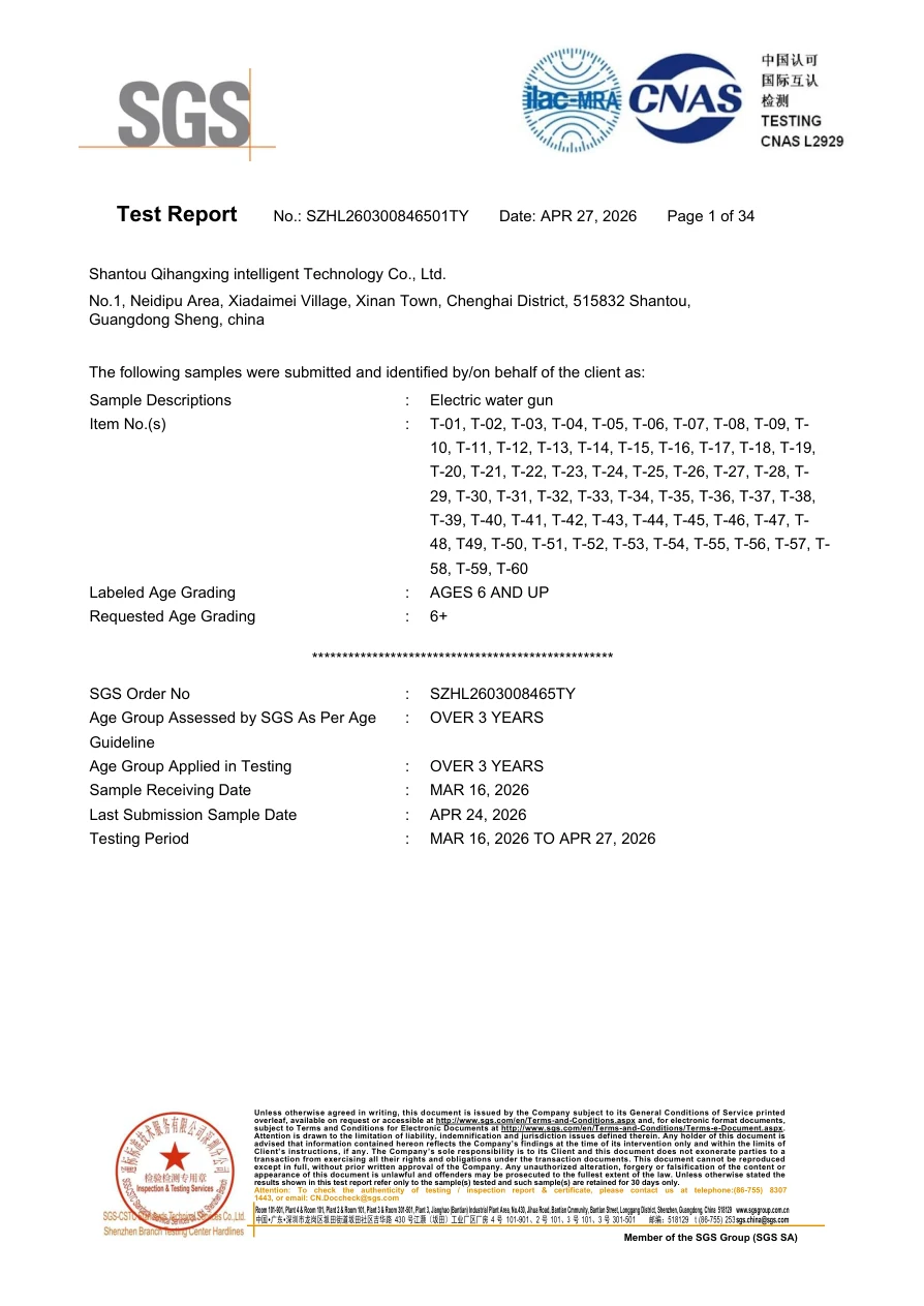 ASTM & CPSIA test report — original document preview