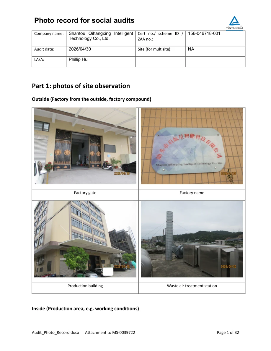 Factory audit photo record — original document preview