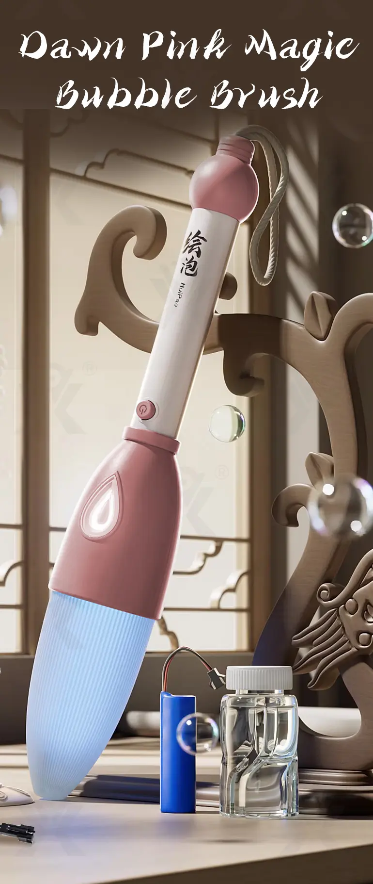 Bubble Toys in the Shape of a Chinese Calligraphy Brush, Bulk Automatic Bubble Wand​s for Sale (TG4834165) — product detail panel 1