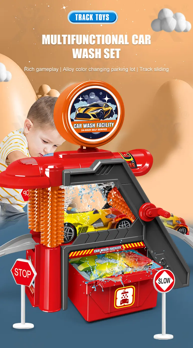 Car Wash Toy Sets, Equipped with Manual Water Spray System and Alloy Toy Car (TG4526045) — product detail panel 1