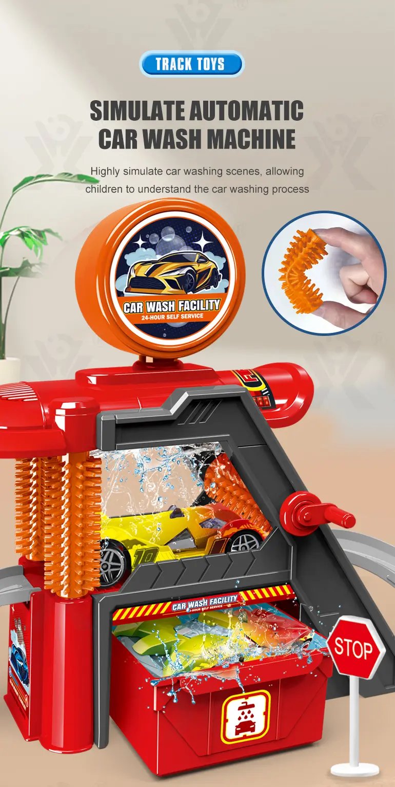 Car Wash Toy Sets, Equipped with Manual Water Spray System and Alloy Toy Car (TG4526045) — product detail panel 4