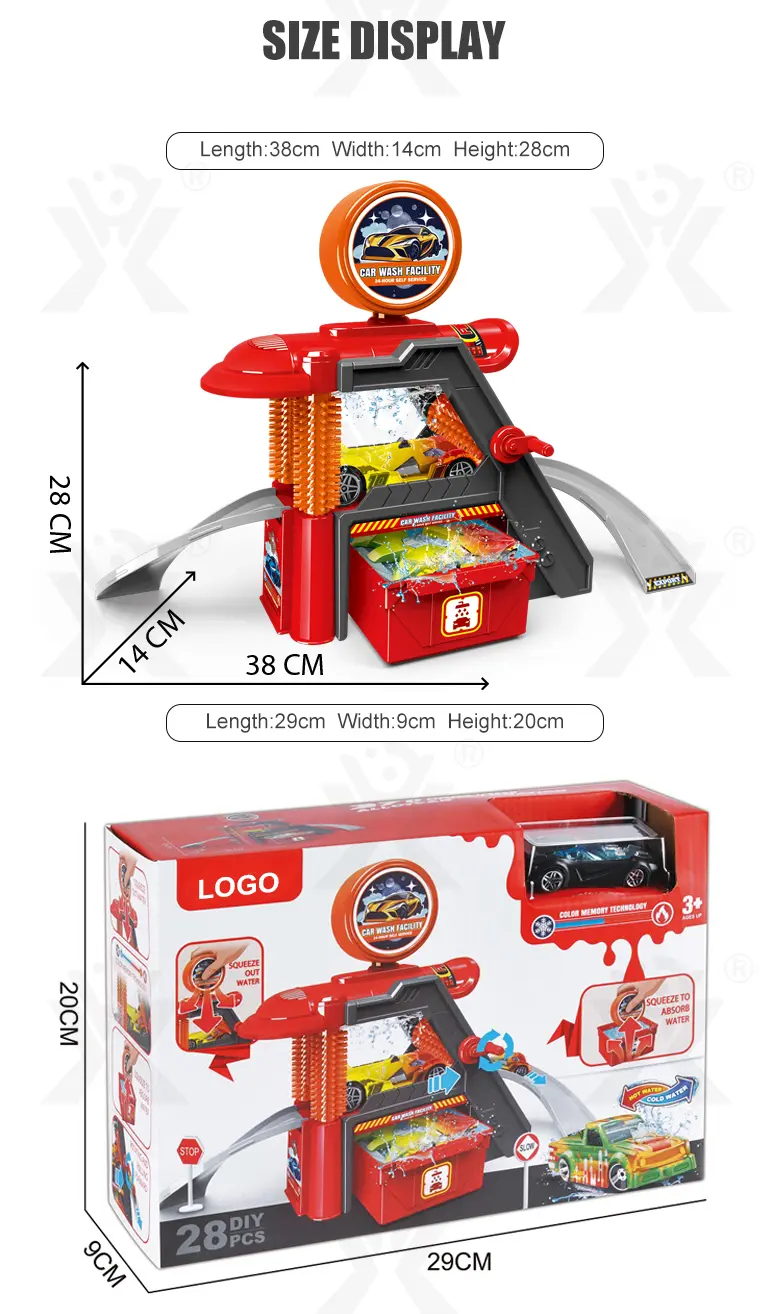 Car Wash Toy Sets, Equipped with Manual Water Spray System and Alloy Toy Car (TG4526045) — product detail panel 8