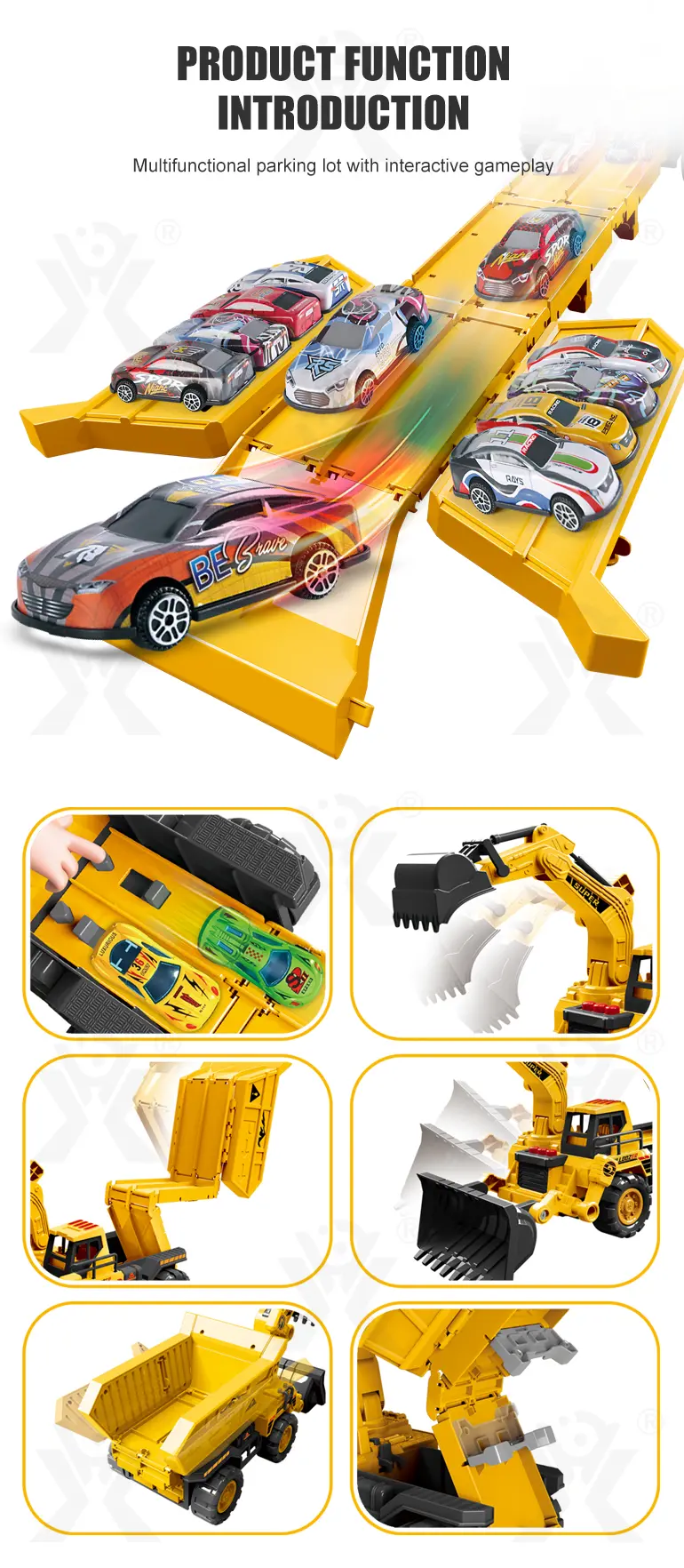 Construction Vehicle Toy Set, Includes a Toy Cars and a Modular Track Component (TG4526031) — product detail panel 3