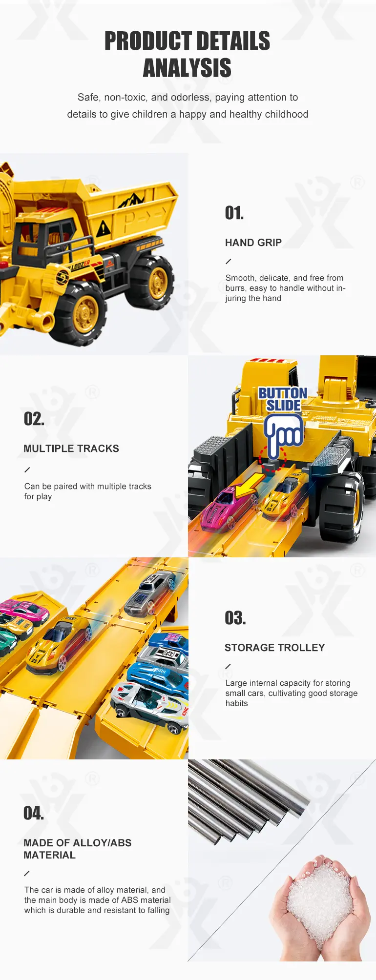 Construction Vehicle Toy Set, Includes a Toy Cars and a Modular Track Component (TG4526031) — product detail panel 5