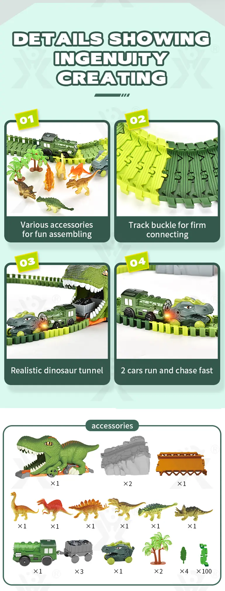 Dinosaur Themed Track Toy Sets (TG4057477) — product detail panel 10