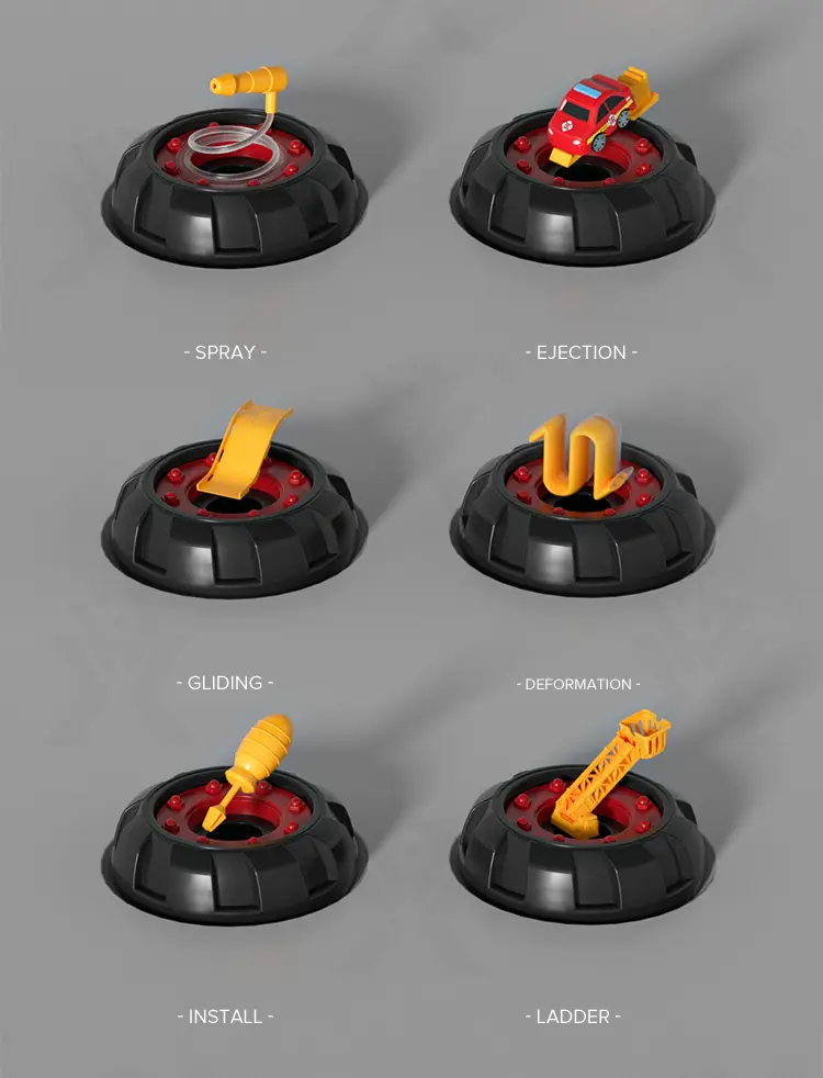 Fire Truck Toy Sets, With Deformable Track, Support OEM/ODM (TG4866075) — product detail panel 2