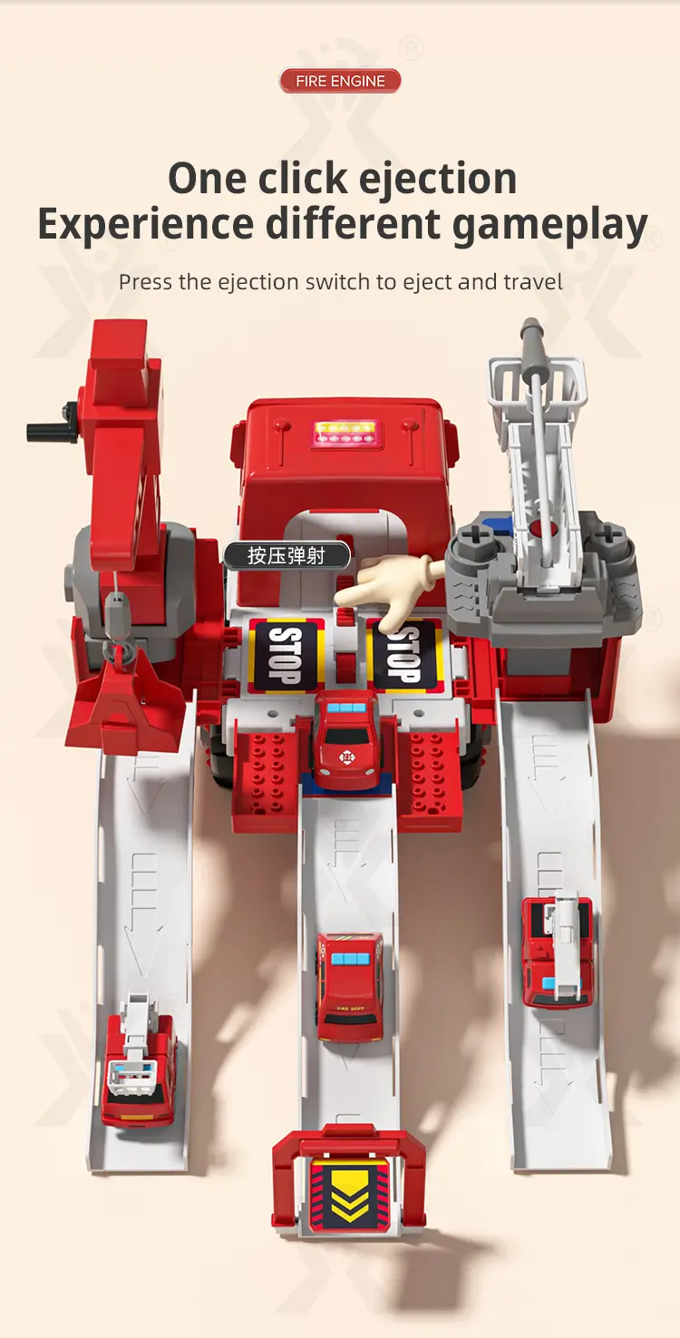 Fire Truck Toy Sets, With Deformable Track, Support OEM/ODM (TG4866075) — product detail panel 4