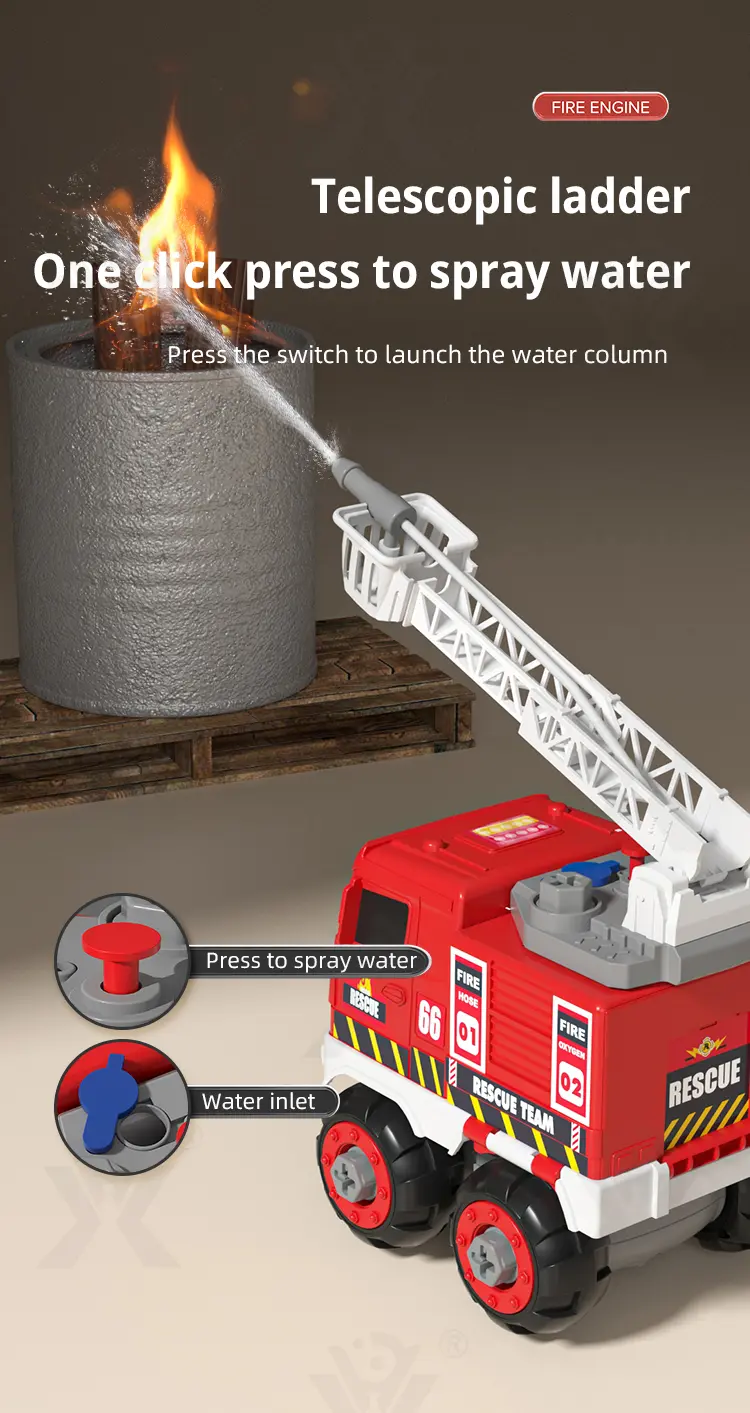 Fire Truck Toy Sets, With Deformable Track, Support OEM/ODM (TG4866075) — product detail panel 6