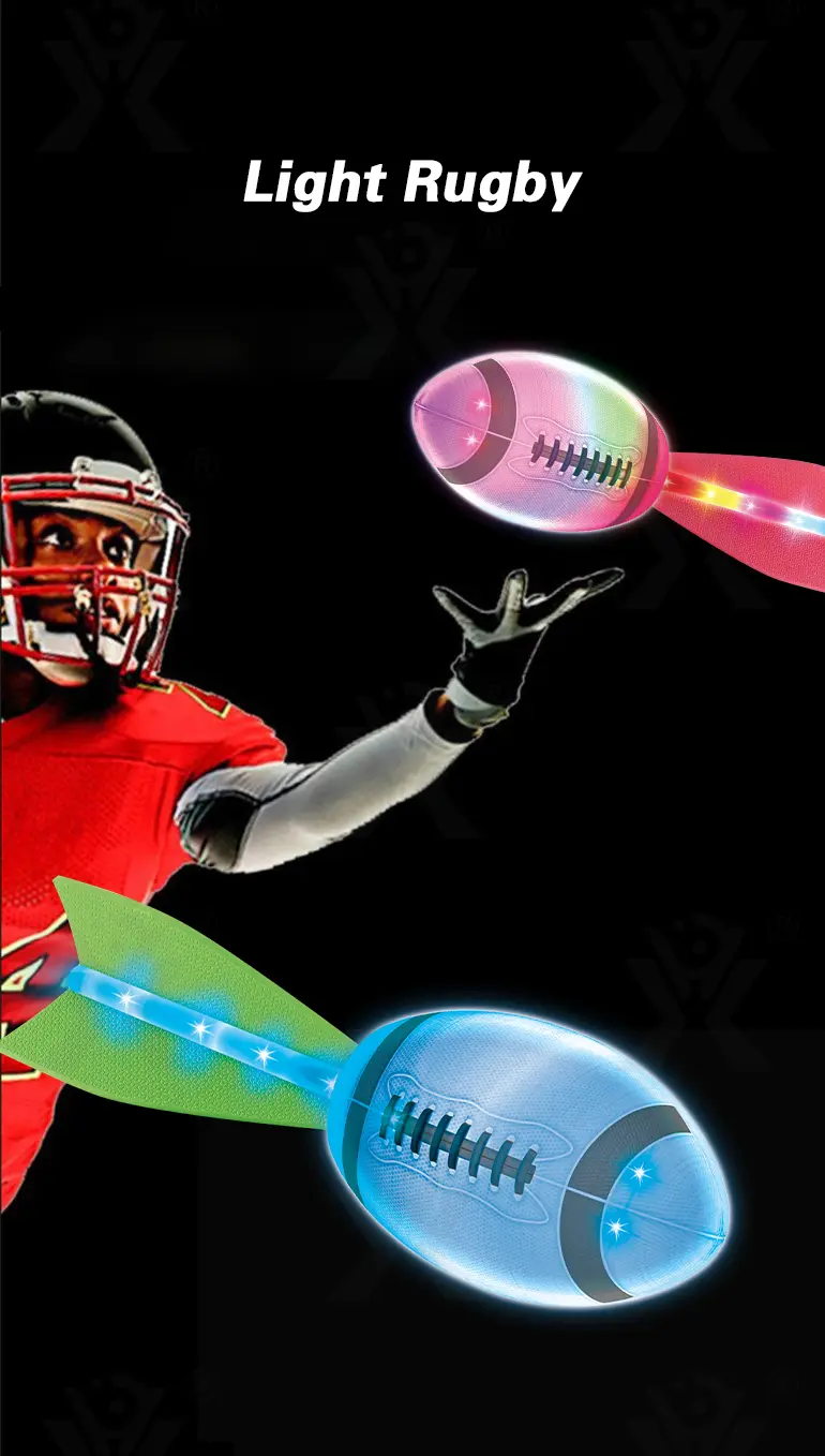 Light Up American Football Toys, with Rainbow Light Trails, Perfect for Night Games (TG4859496) — product detail panel 2