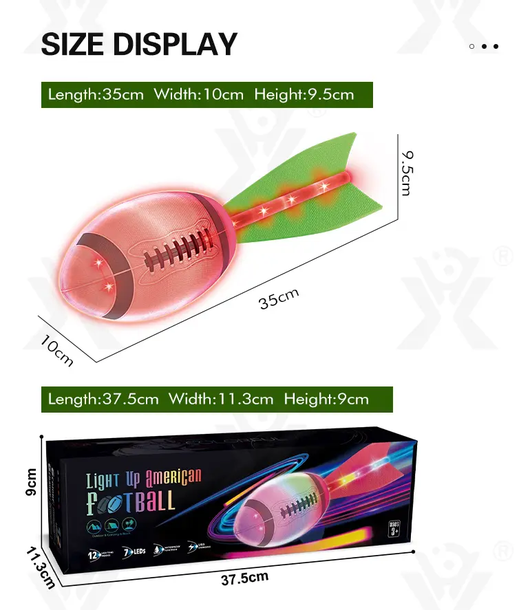 Light Up American Football Toys, with Rainbow Light Trails, Perfect for Night Games (TG4859496) — product detail panel 5