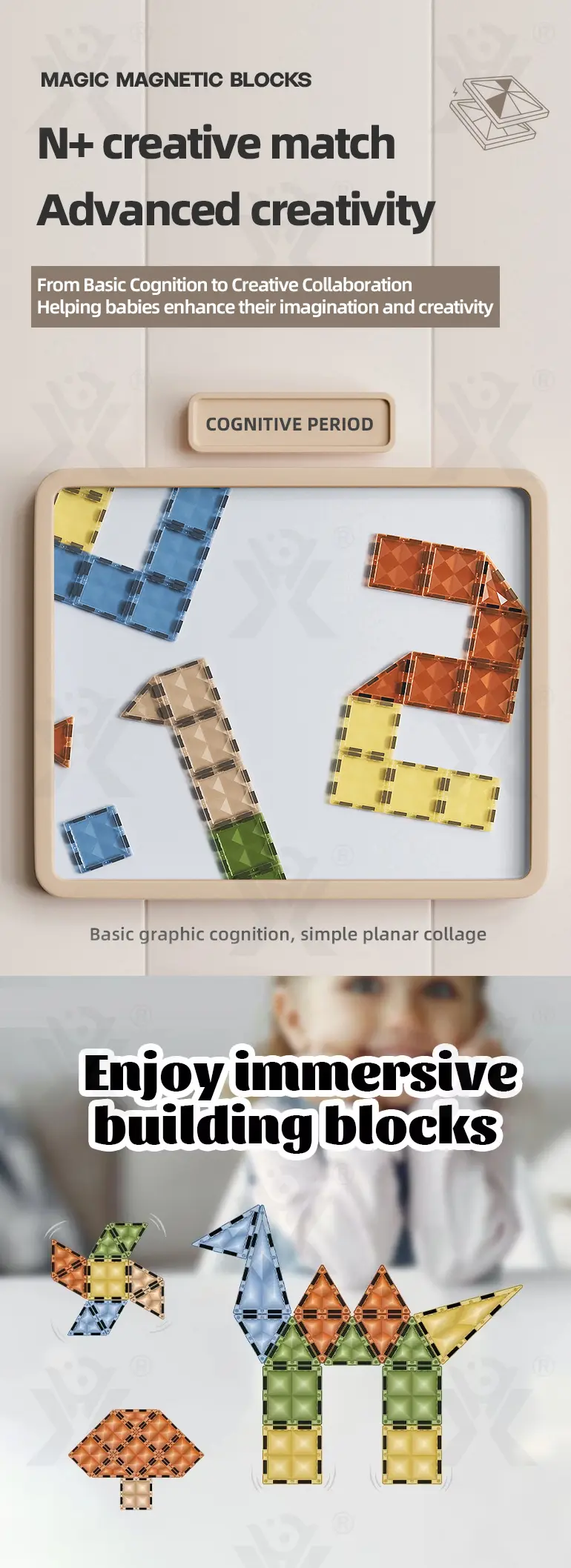 Magnetic Building Block Sets, Stimulate Children’s 3D Imagination (TG4074525) — product detail panel 2