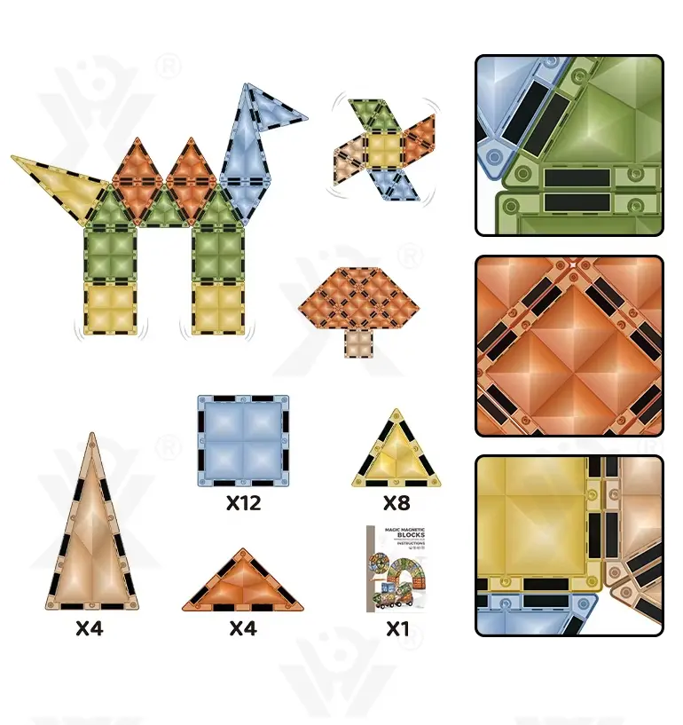 Magnetic Building Block Sets, Stimulate Children’s 3D Imagination (TG4074525) — product detail panel 8