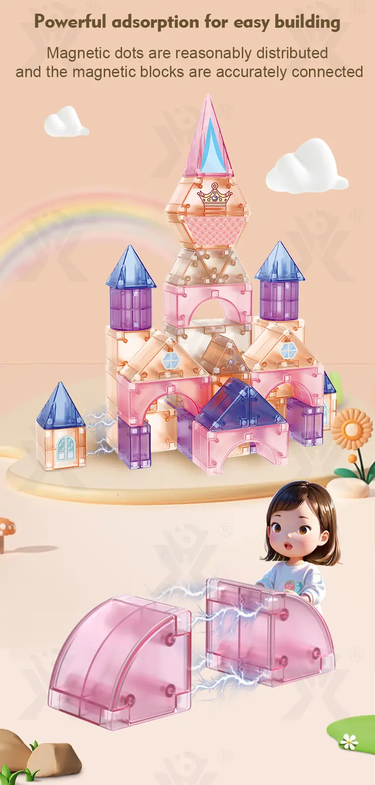 Magic Magnetic Building Block Sets, Kids‘ Fairy Tale Building Block Toys, Wholesale and Customizable (TG4481018) — product detail panel 1