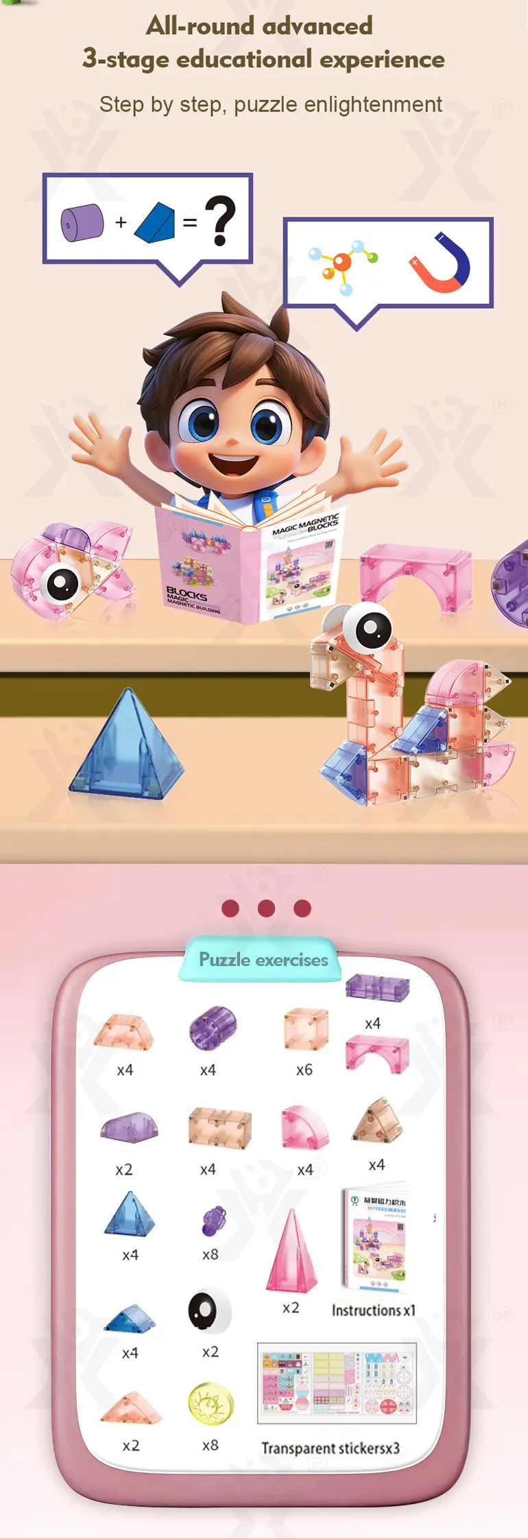 Magic Magnetic Building Block Sets, Kids‘ Fairy Tale Building Block Toys, Wholesale and Customizable (TG4481018) — product detail panel 2