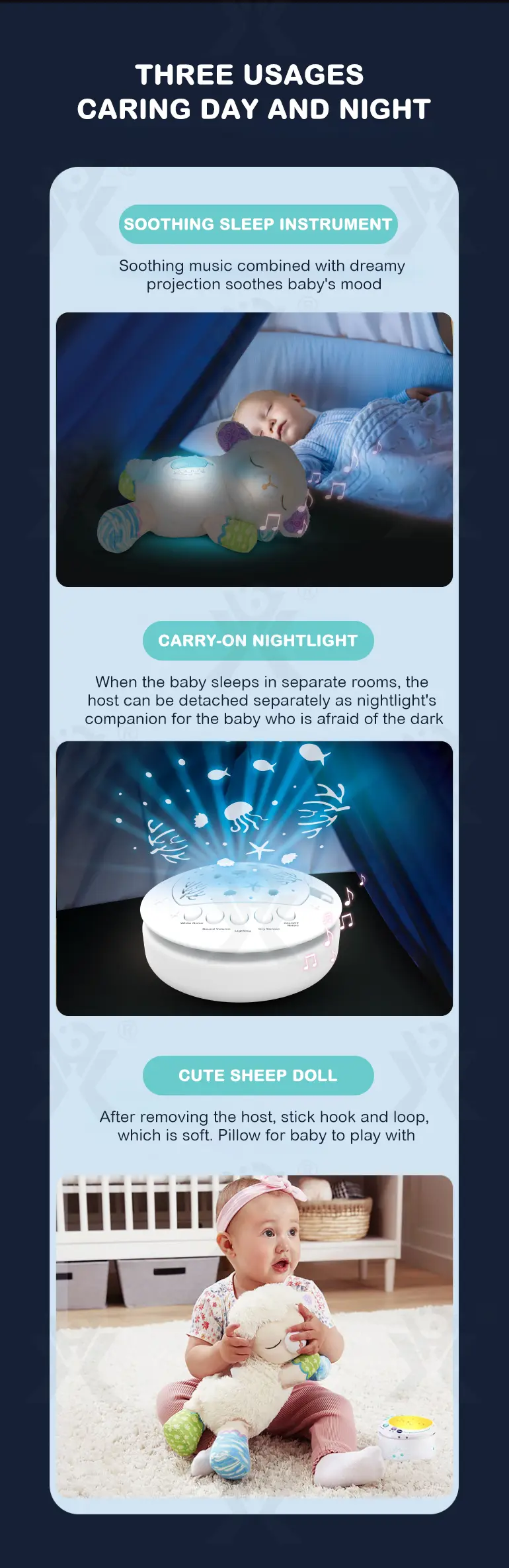 Multifunctional Baby Soothing Dolls –With Intelligent Crying Sensor, Soothing Music to Comfort Your Baby (TG4855584) — product detail panel 2