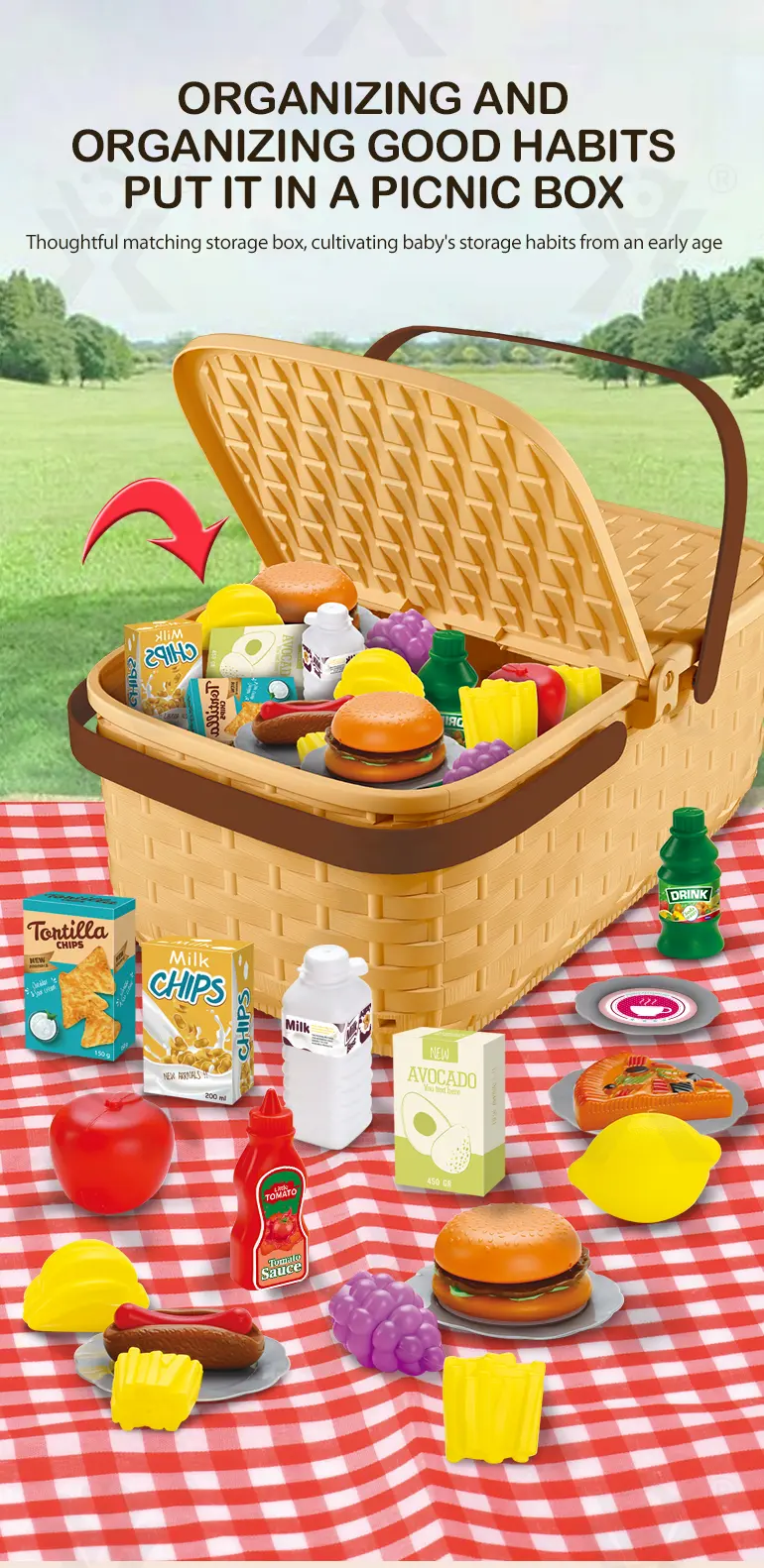 Picnic Pretend Play Toy Sets for Kid (TG4533847) — product detail panel 3