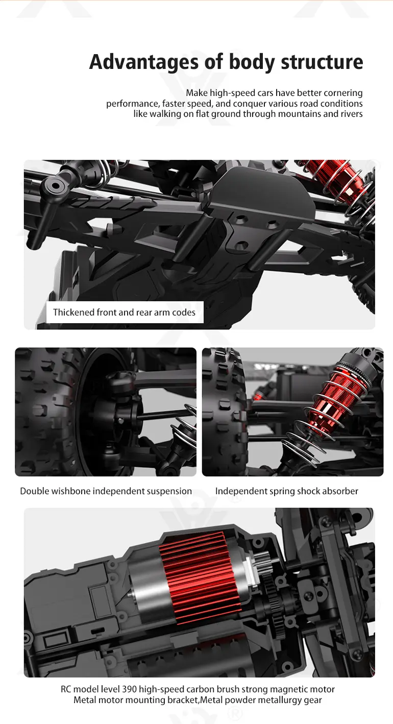 High-Speed RC Cars, 36km/h, 1:16 Simulation Car Body, Six Colors Available (TG4048964) — product detail panel 6