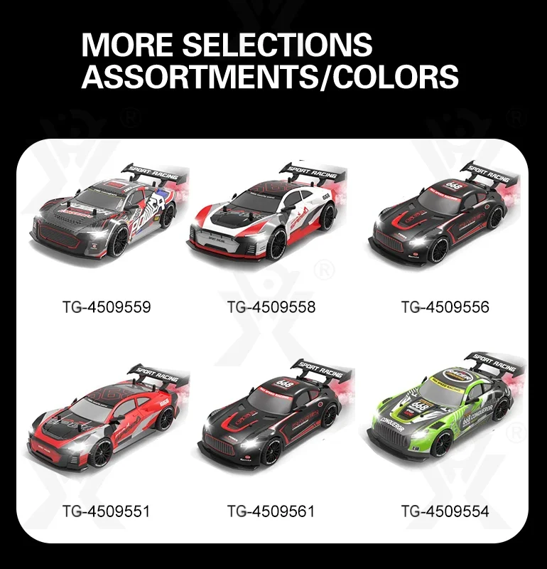 Remote Control Racing Car, 1:18 Scale Ducati Co-branded with LED Lights and Glow Tires — product view 6