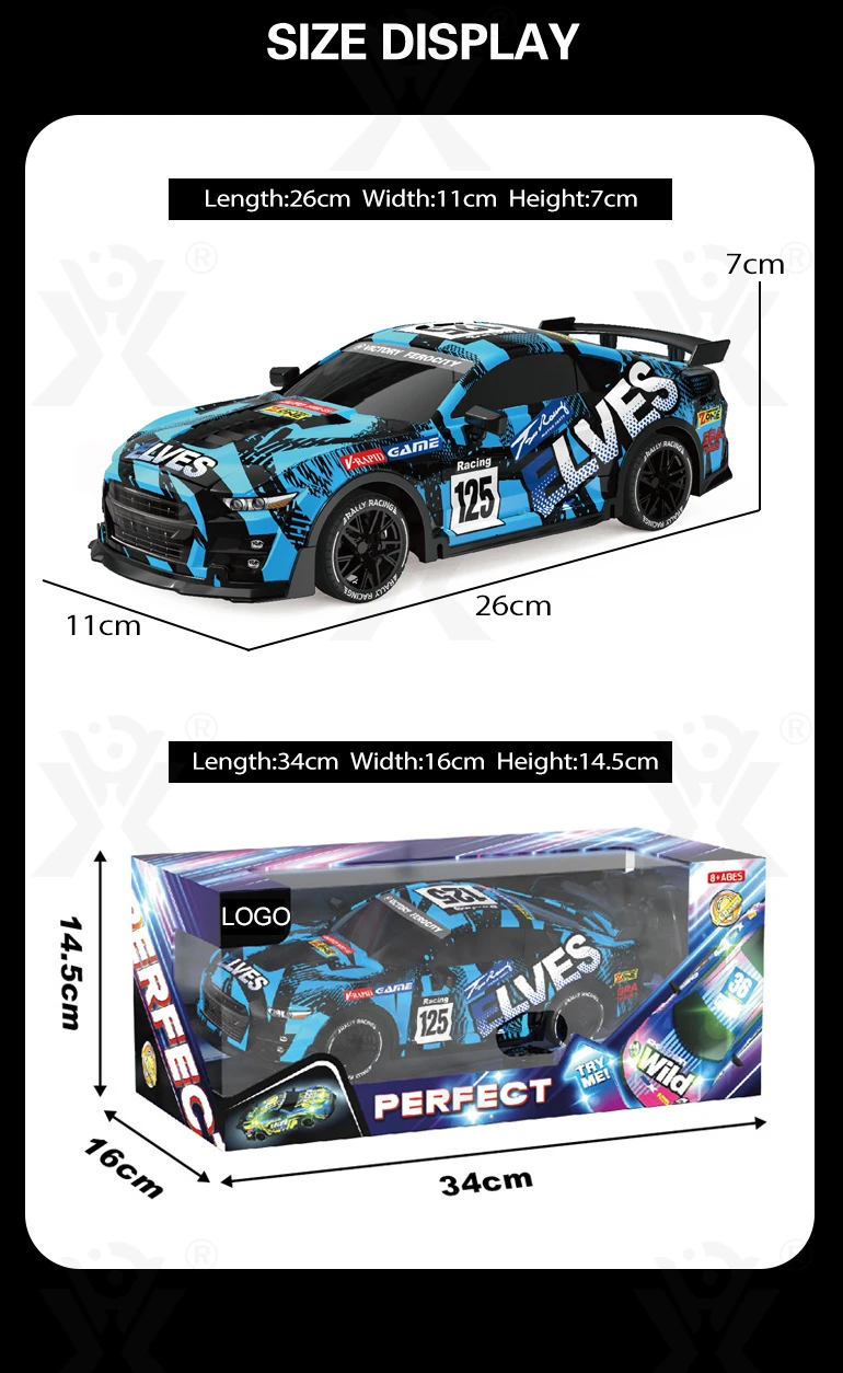 Remote Control Racing Car, 1:18 Scale Ducati Co-branded with LED Lights and Glow Tires (TG4222685) — product detail panel 6