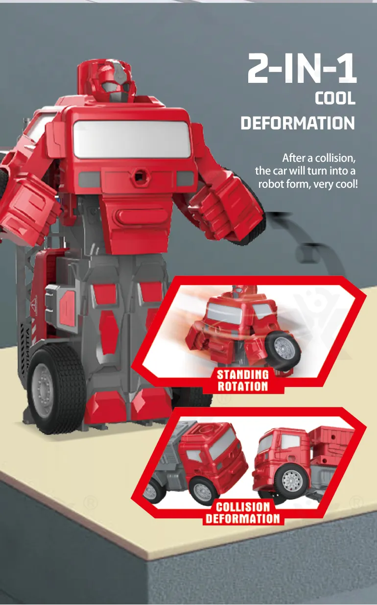 Transforming Construction Truck Toys, Bulk Friction Toy Car with Collision Auto-Transform (TG4469627) — product detail panel 4