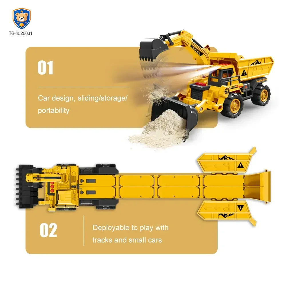 Construction Vehicle Toy Set, Includes a Toy Cars and a Modular Track Component — product view 4