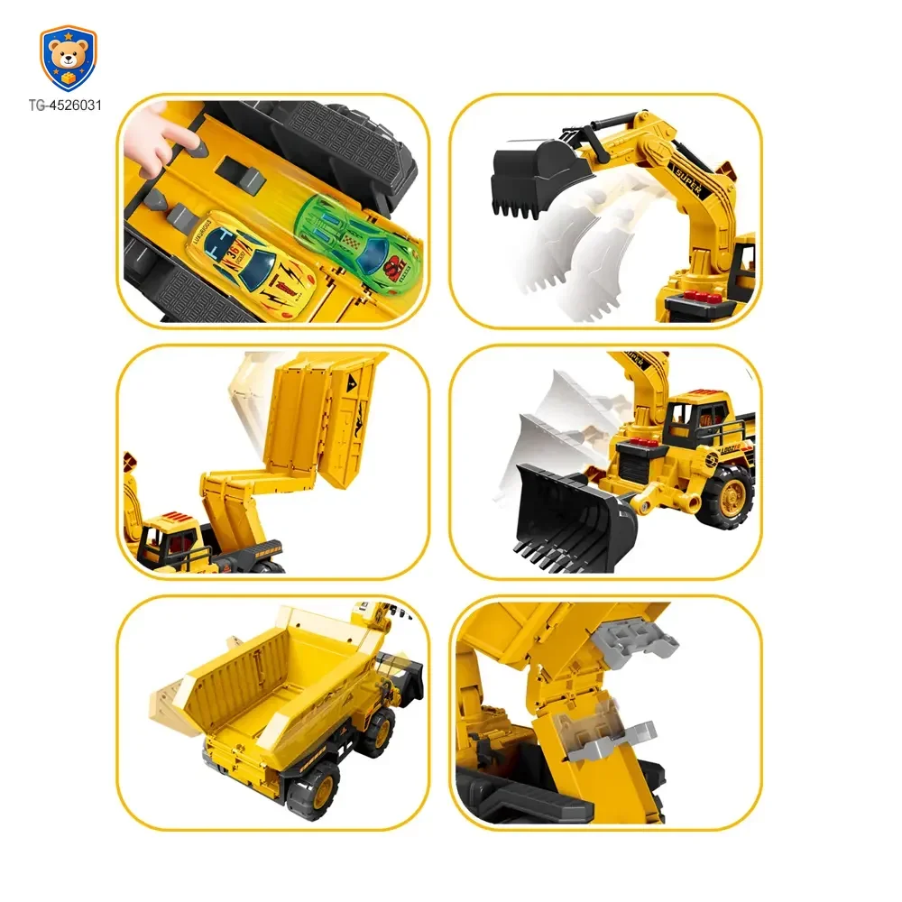 Construction Vehicle Toy Set, Includes a Toy Cars and a Modular Track Component — product view 6