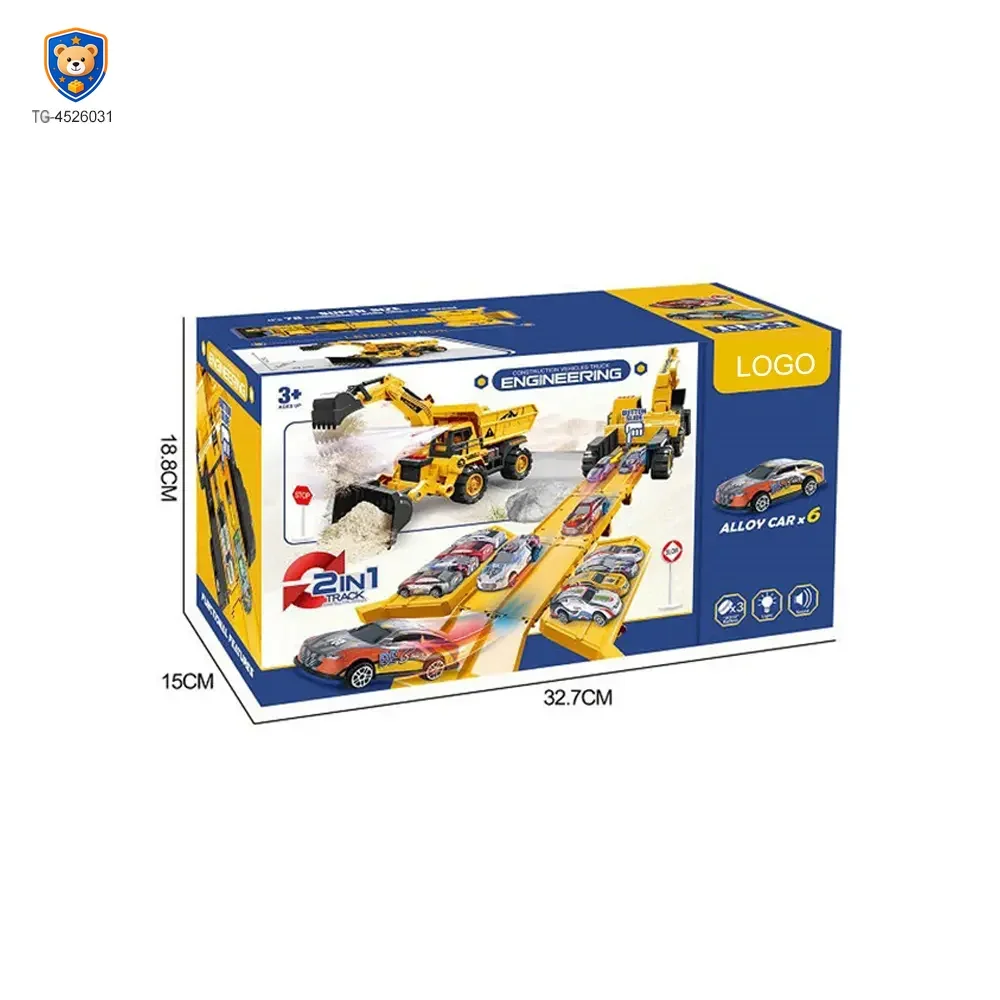 Construction Vehicle Toy Set, Includes a Toy Cars and a Modular Track Component — product view 8
