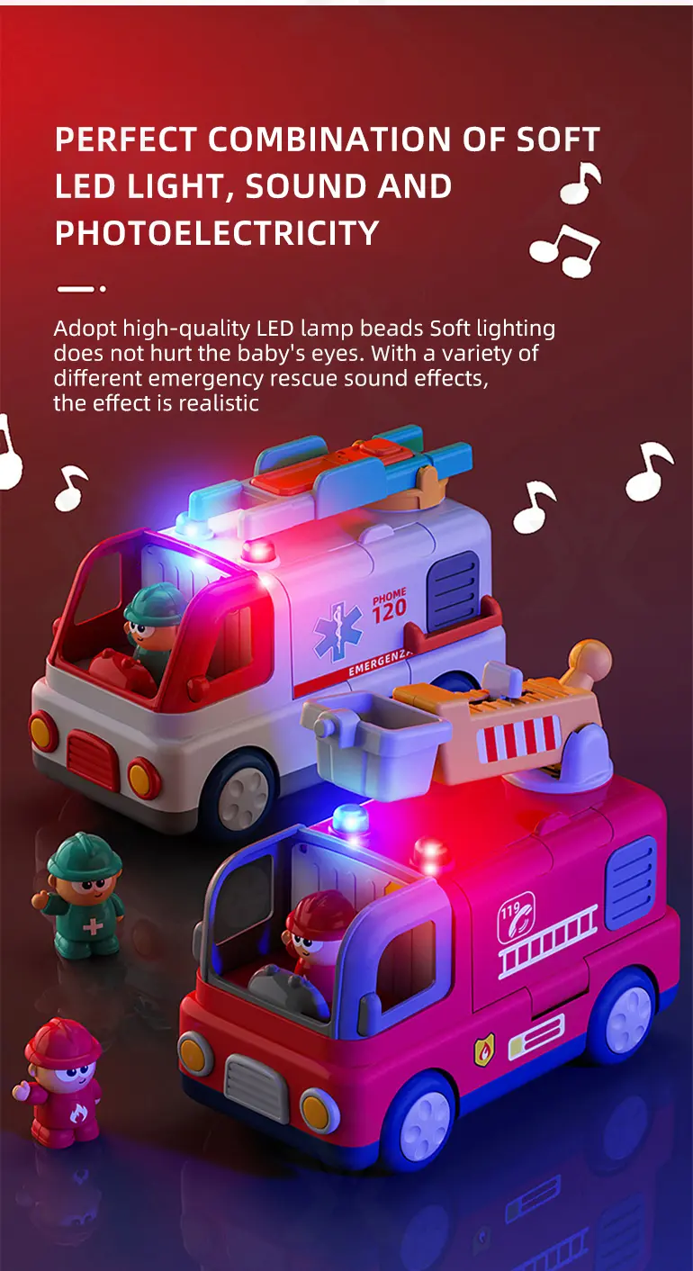 Interactive Firefighter Truck Toy with Rotating Ladder, Sound & Light Effects (TG4905975) — product detail panel 6