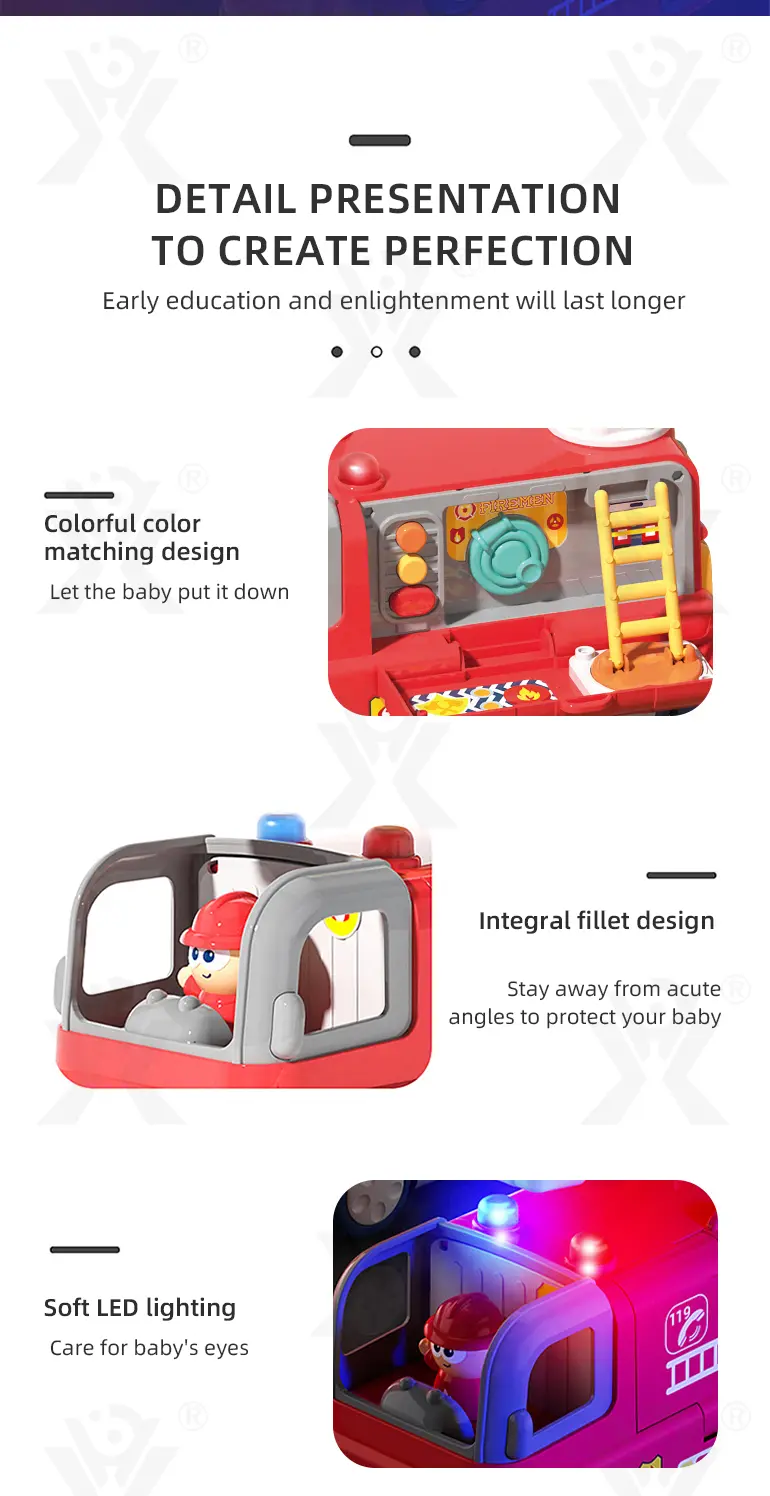 Interactive Firefighter Truck Toy with Rotating Ladder, Sound & Light Effects (TG4905975) — product detail panel 7