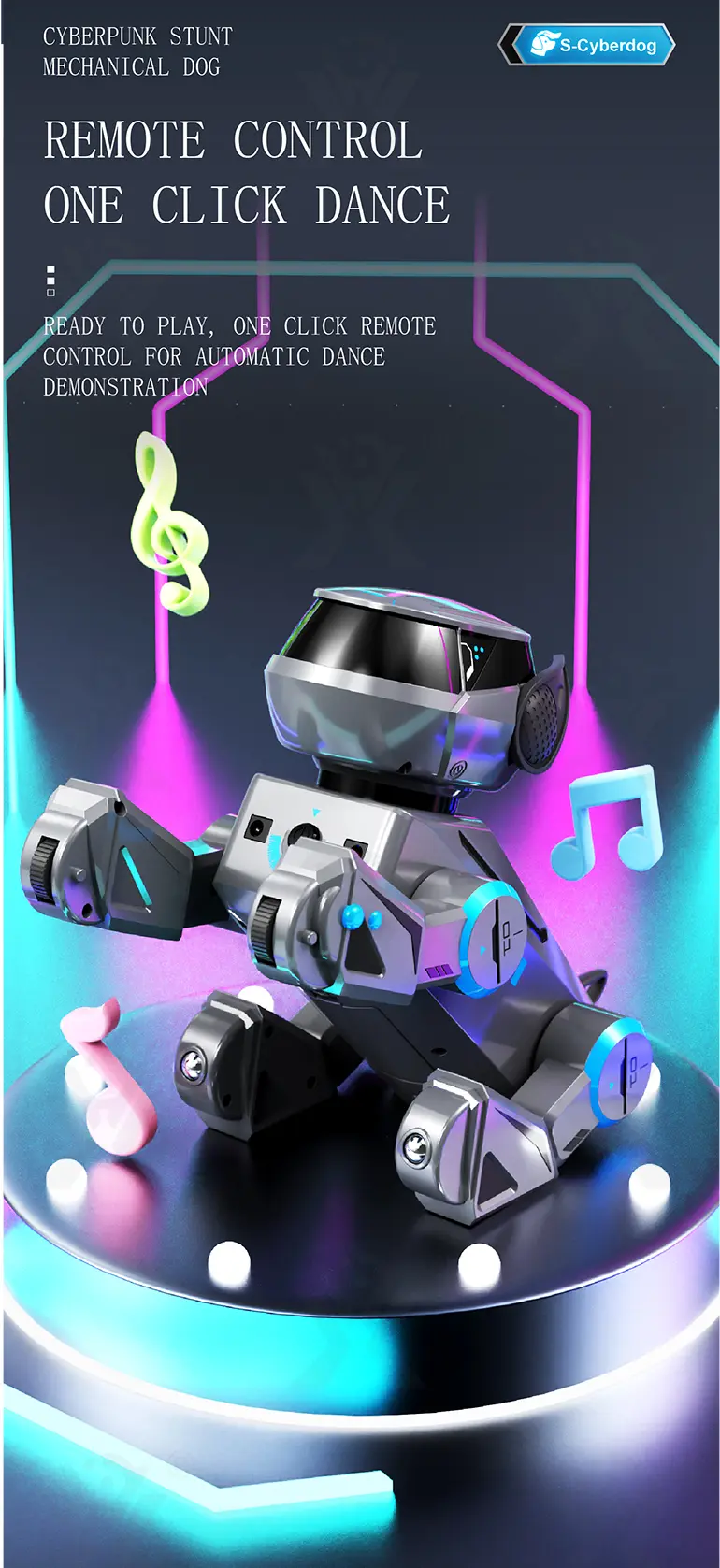 Smart Toy Robot Dogs​ with Remote Control, Dance & Light Show (TG4892098) — product detail panel 3