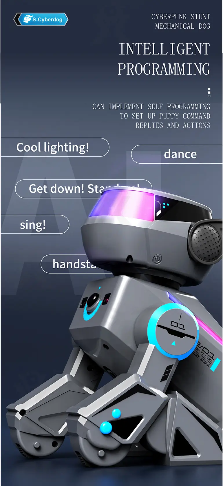 Smart Toy Robot Dogs​ with Remote Control, Dance & Light Show (TG4892098) — product detail panel 10