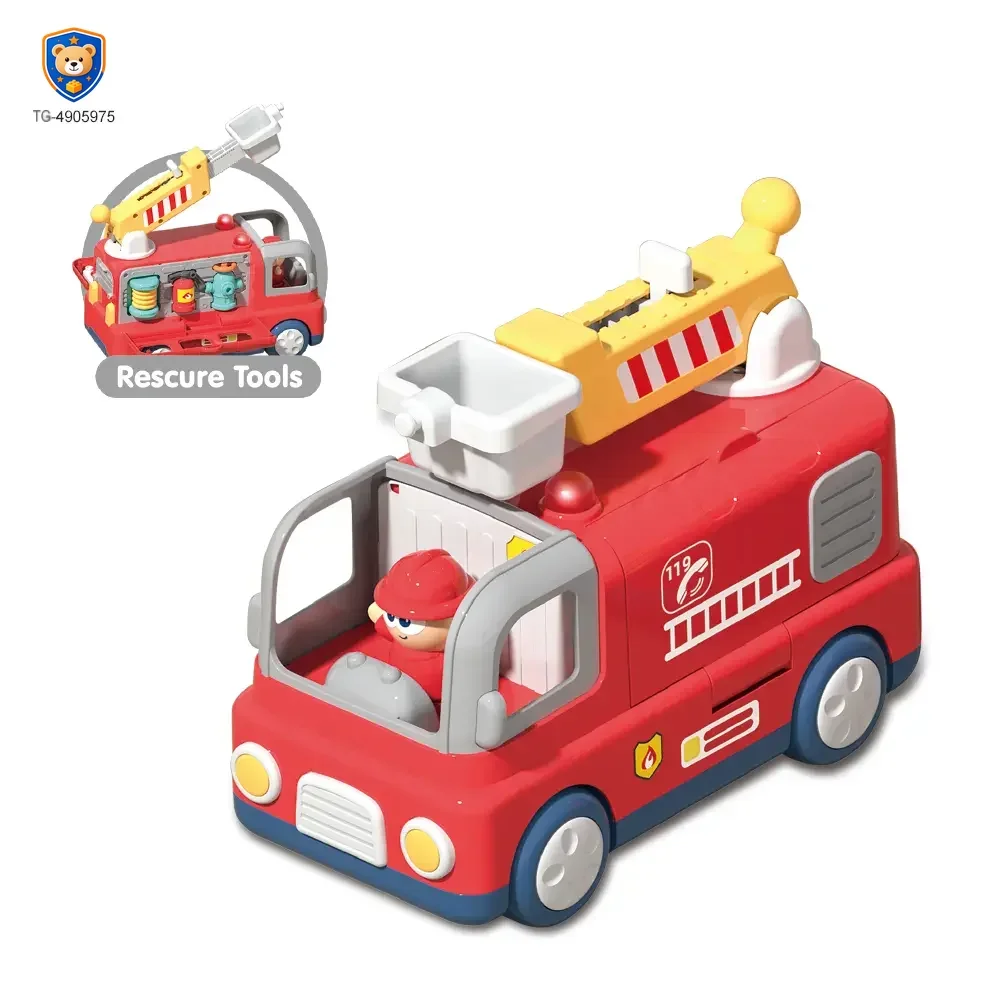 Interactive Firefighter Truck Toy with Rotating Ladder, Sound & Light Effects — product view 2