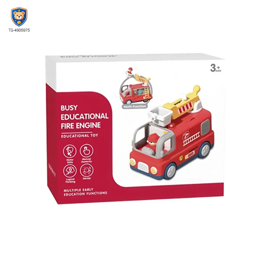 Interactive Firefighter Truck Toy with Rotating Ladder, Sound & Light Effects — product view 5