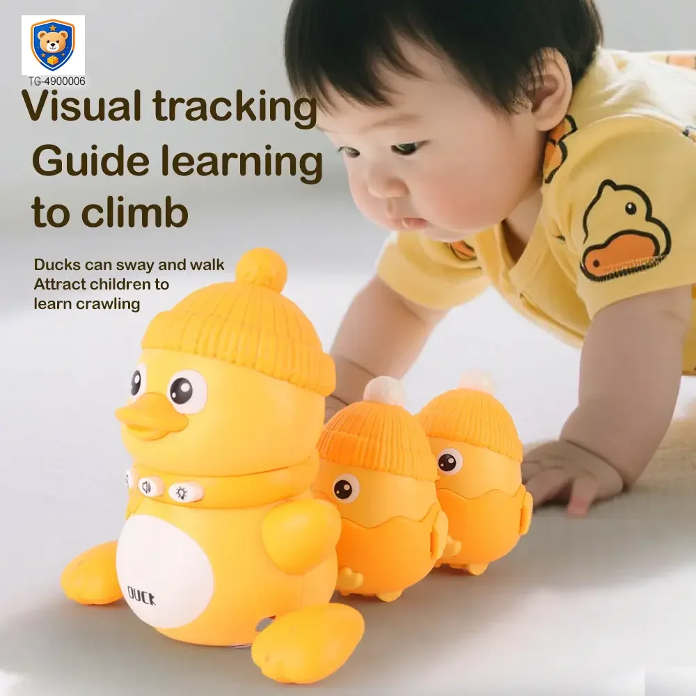 Magnetic Crawling Duck Toy for Babies-Music, Light & Interactive Play — product view 3