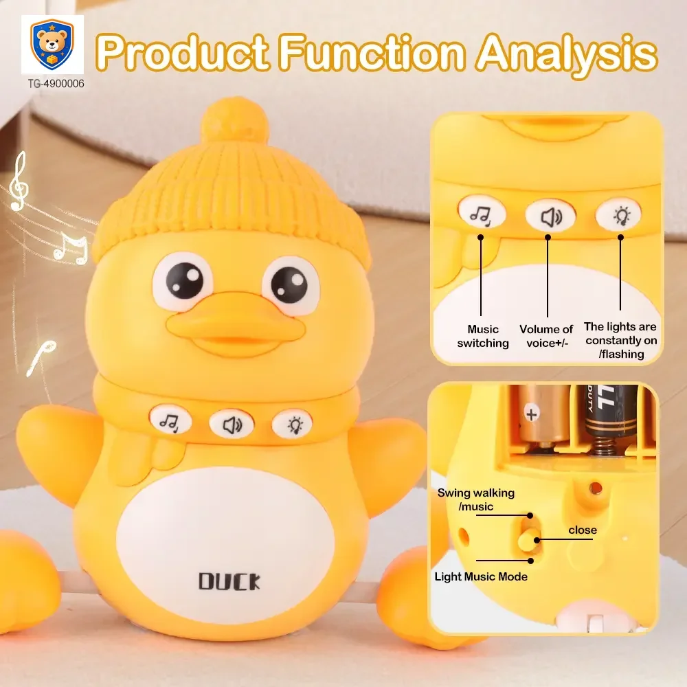 Magnetic Crawling Duck Toy for Babies-Music, Light & Interactive Play — product view 5