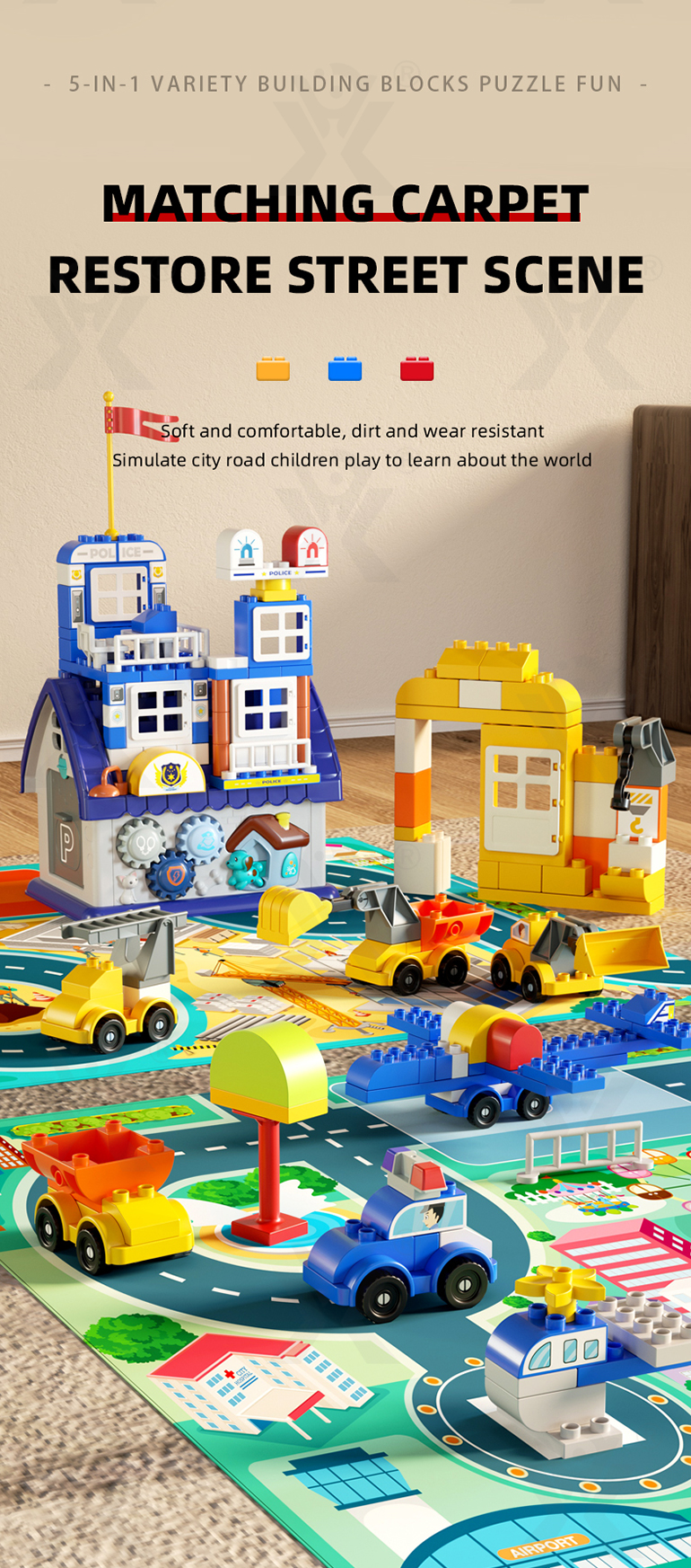 5-in-1 Police Station Building Blocks Toy for Kids (TG4299083) — product detail panel 12