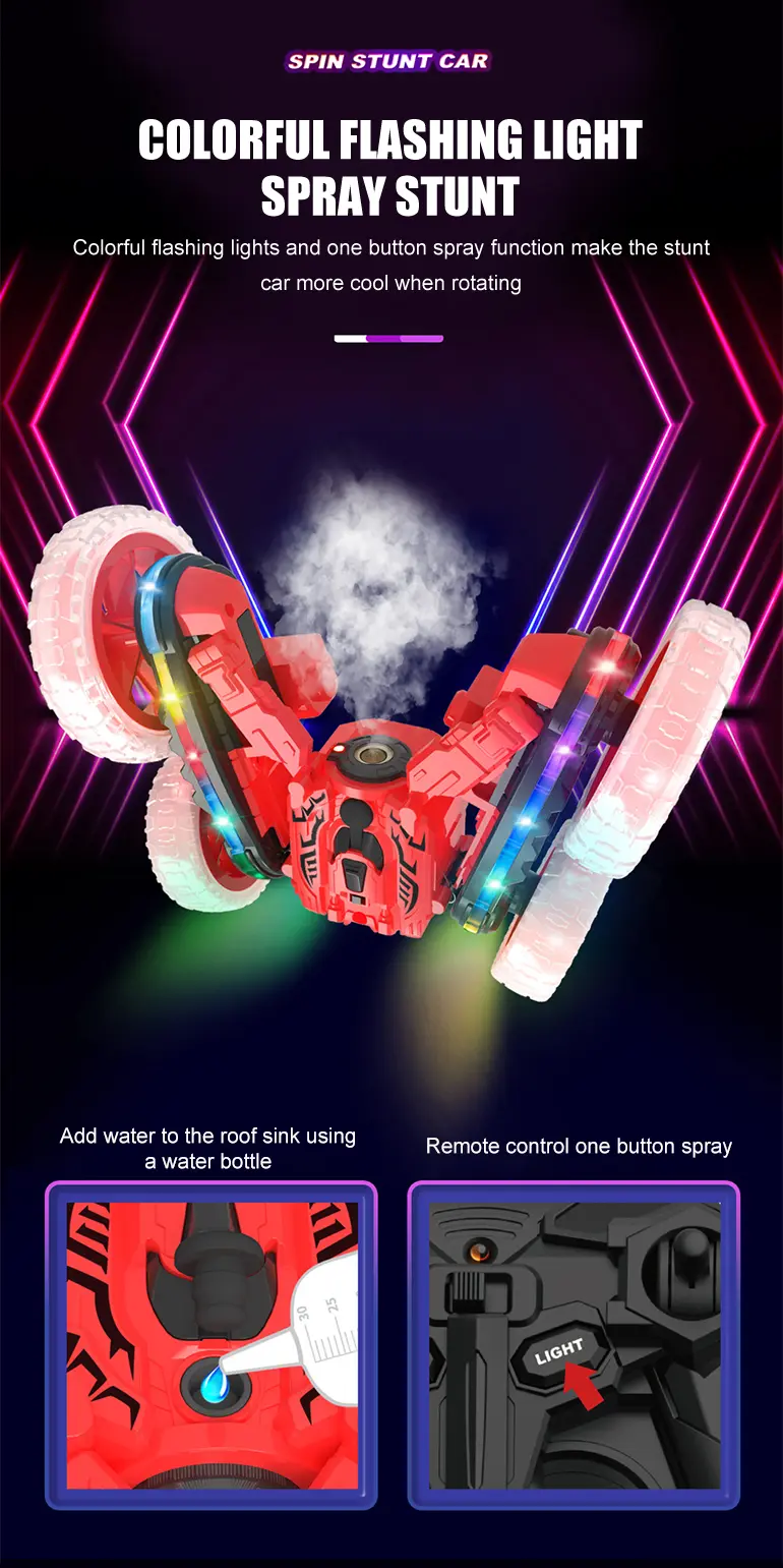 RC Stunt Cars with Spray & LED Lights (TG4291969) — product detail panel 5