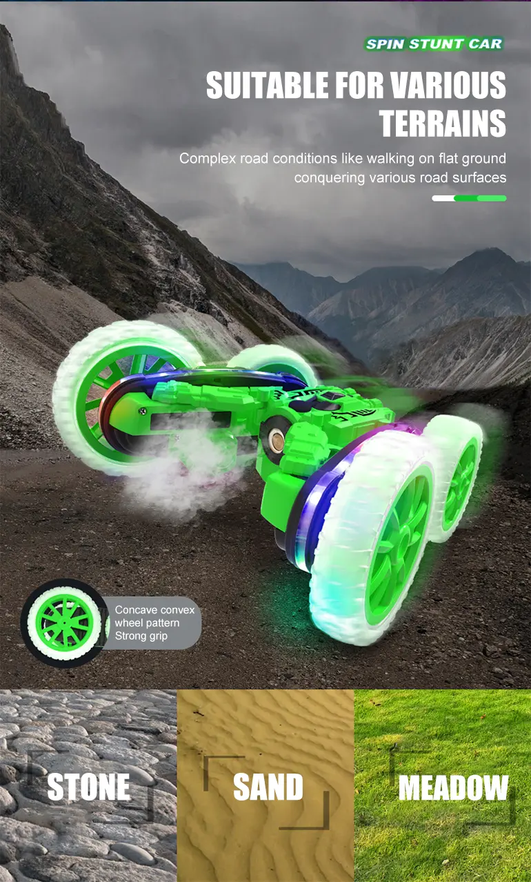 RC Stunt Cars with Spray & LED Lights (TG4291969) — product detail panel 2