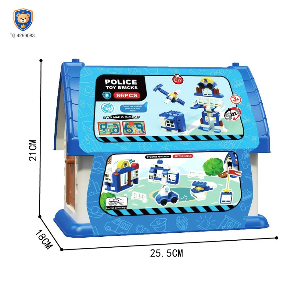 5-in-1 Police Station Building Blocks Toy for Kids — product view 6