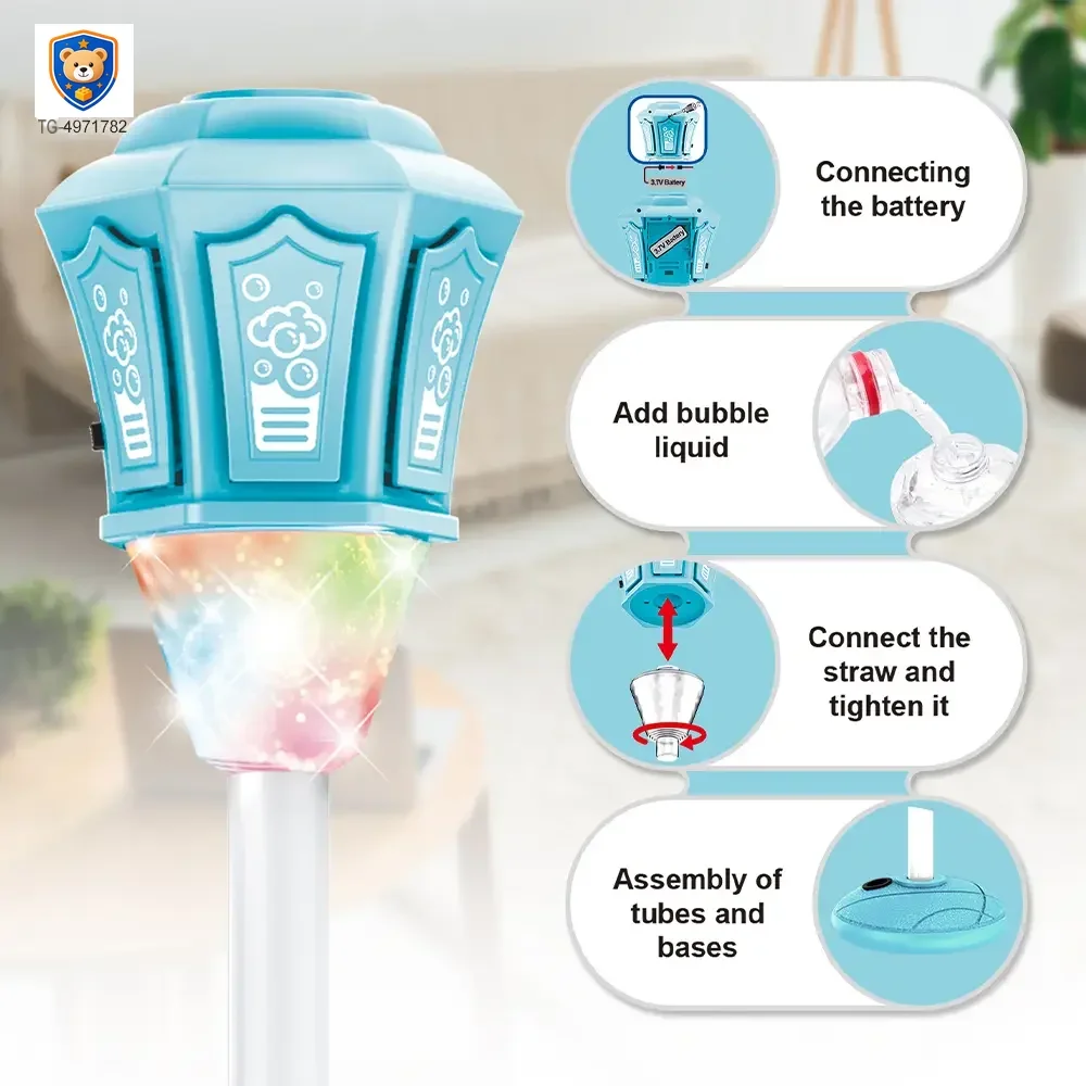 Remote Control Standing Bubble Machines with Lights & Music — product view 5