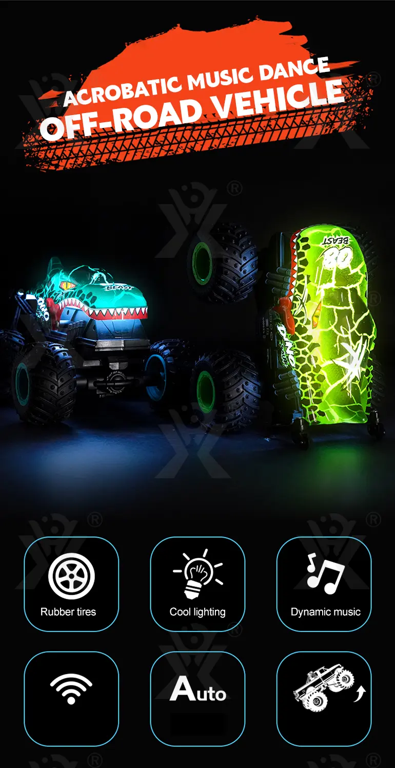 RC Stunt Dancing Car Toy with LED Light, Music (TG4003089) — product detail panel 1