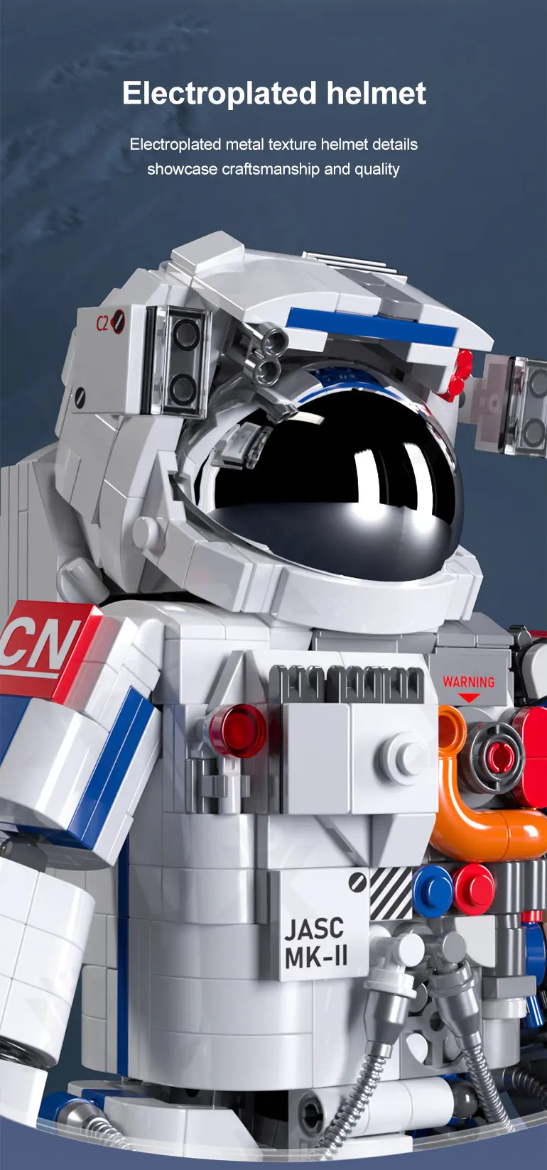Astronaut Model Toy with Movable Joints & Electroplated Helmet (TG4303956) — product detail panel 5