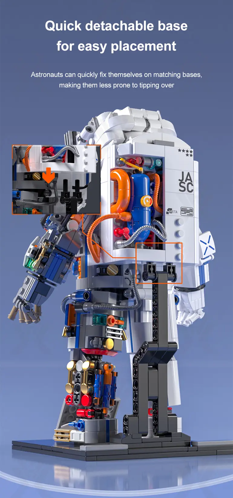 Astronaut Model Toy with Movable Joints & Electroplated Helmet (TG4303956) — product detail panel 6