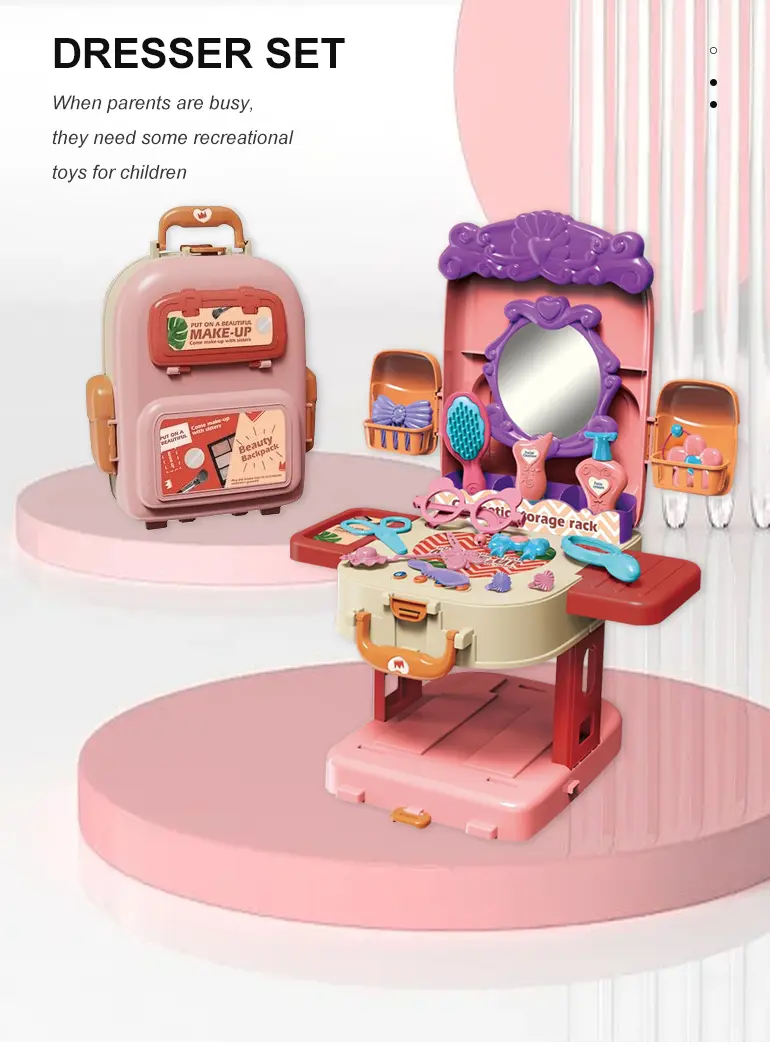 3-in-1 Kids Dresser Backpack with Light & Music for Fun Role Play, Pretend Play Toy (TG2175263) — product detail panel 1
