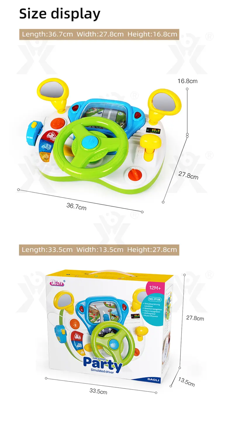 Kids Driving Simulator Toy with Steering Wheel, Gear Shift & Realistic Road Scene (TG4148612) — product detail panel 11