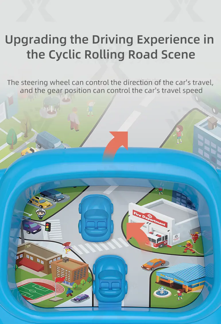 Kids Driving Simulator Toy with Steering Wheel, Gear Shift & Realistic Road Scene (TG4148612) — product detail panel 4