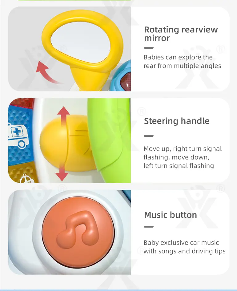Kids Driving Simulator Toy with Steering Wheel, Gear Shift & Realistic Road Scene (TG4148612) — product detail panel 6