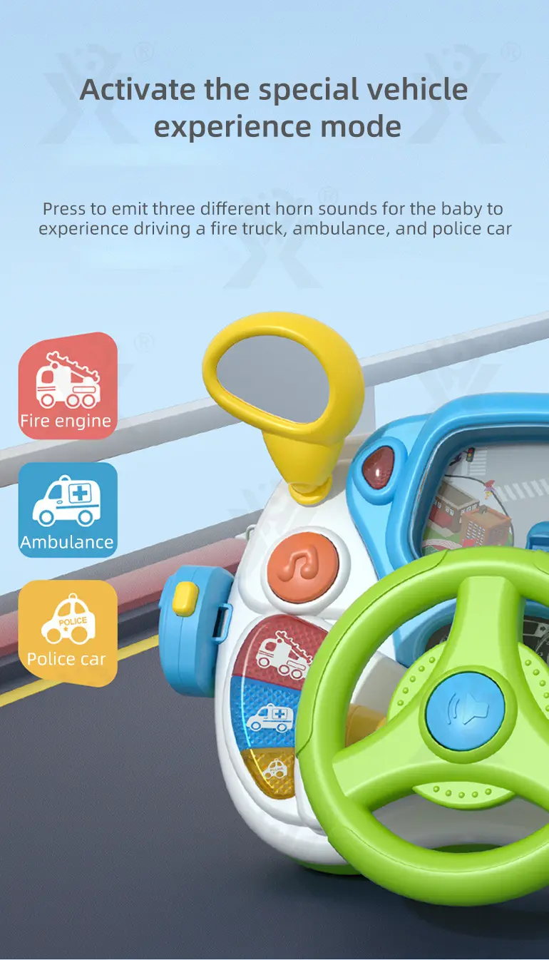 Kids Driving Simulator Toy with Steering Wheel, Gear Shift & Realistic Road Scene (TG4148612) — product detail panel 7