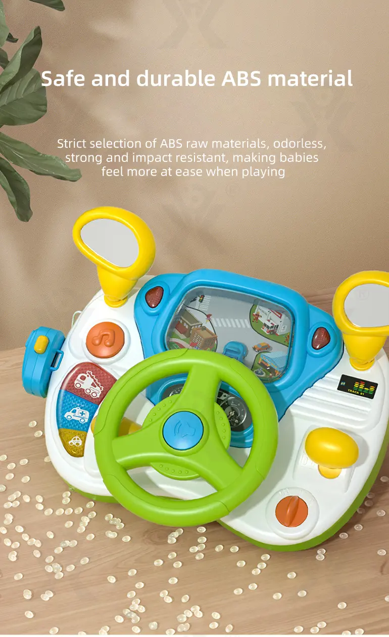 Kids Driving Simulator Toy with Steering Wheel, Gear Shift & Realistic Road Scene (TG4148612) — product detail panel 9