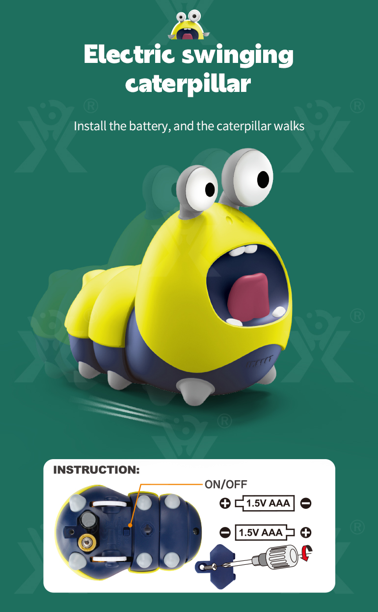 Electric Swinging Cartoon Caterpillar Toys Doll (TG3999978) — product detail panel 3